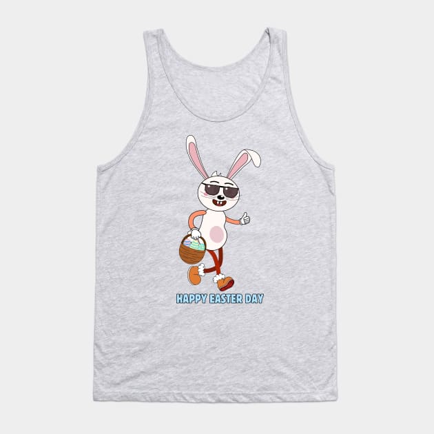 Happy Easter. Colorful and cool bunny design Tank Top by JK Mercha